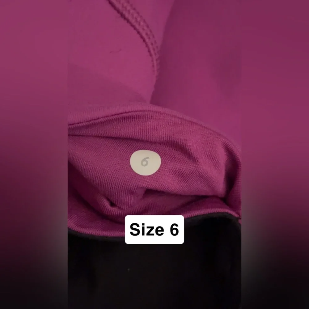 Lululemon Size 6 Cropped Leggings Purple Magenta Athletic - Picture 6 of 10